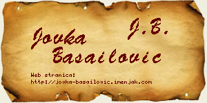 Jovka Basailović vizit kartica